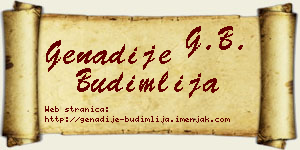 Genadije Budimlija vizit kartica